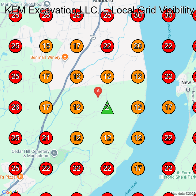 KEM Excavation LLC. GeoGrid visibility map for Excavating Contractor in Wallkill